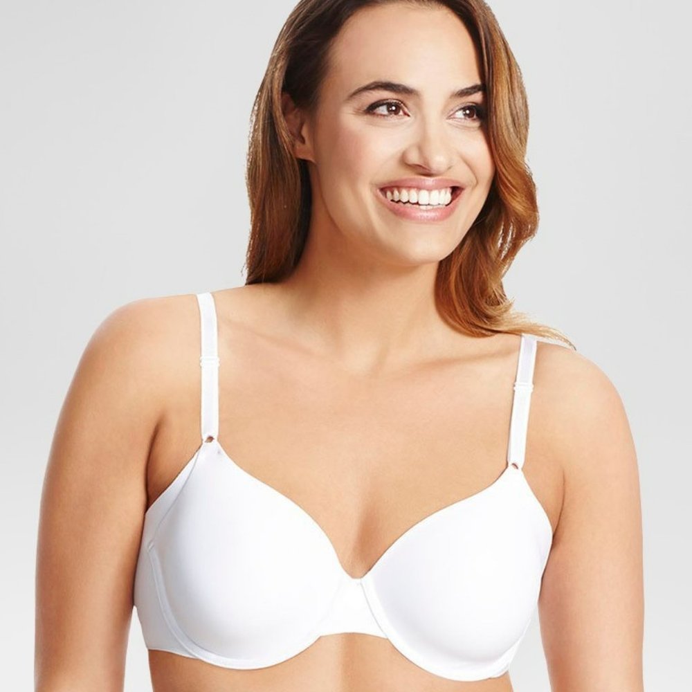 Warner's Women's Bra 40C White Simply Perfect Smoothes Underarm Bulge Underwire